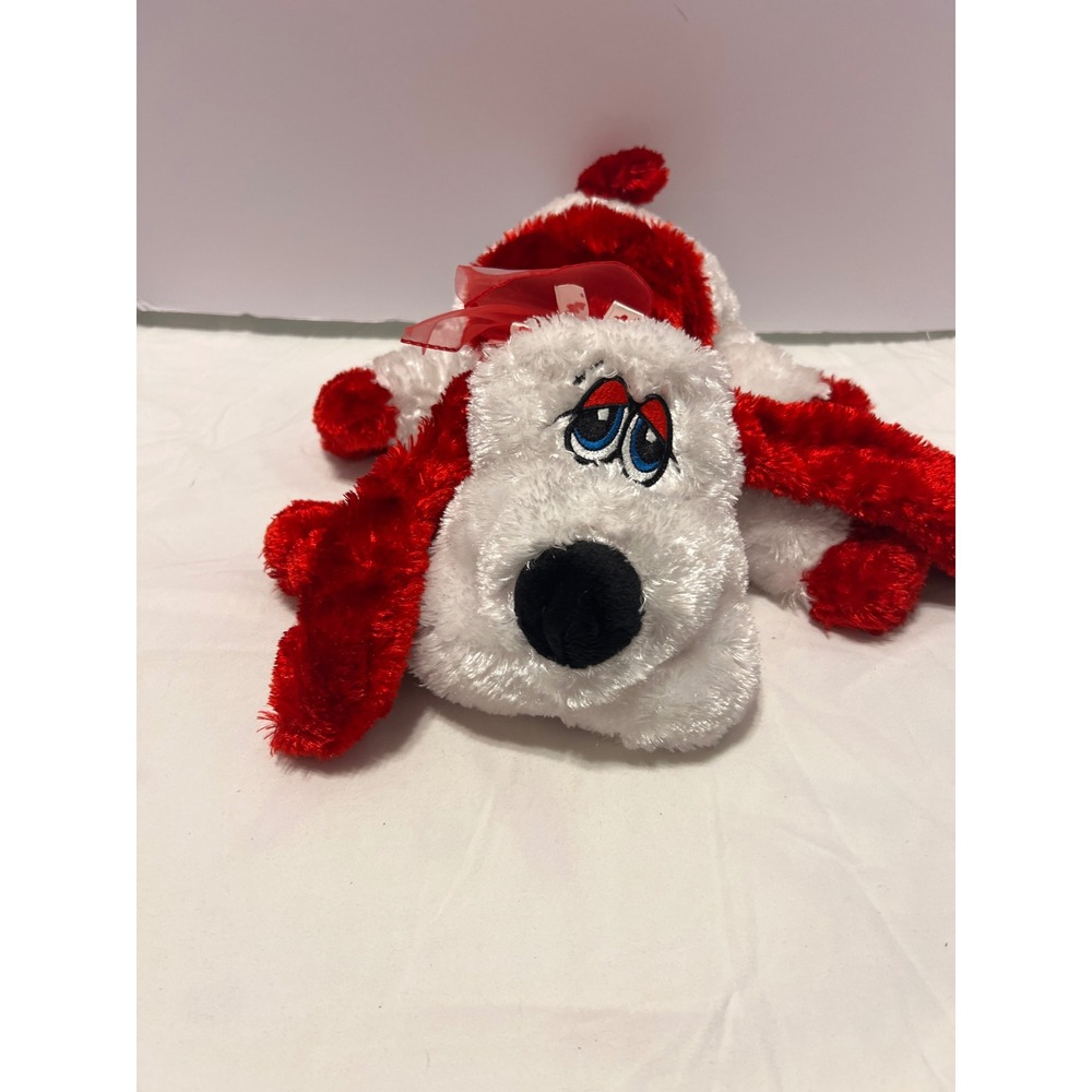 Dan Dee Collectors Choice White Red Heart Puppy Dog Plush Blue Eyes Valentine